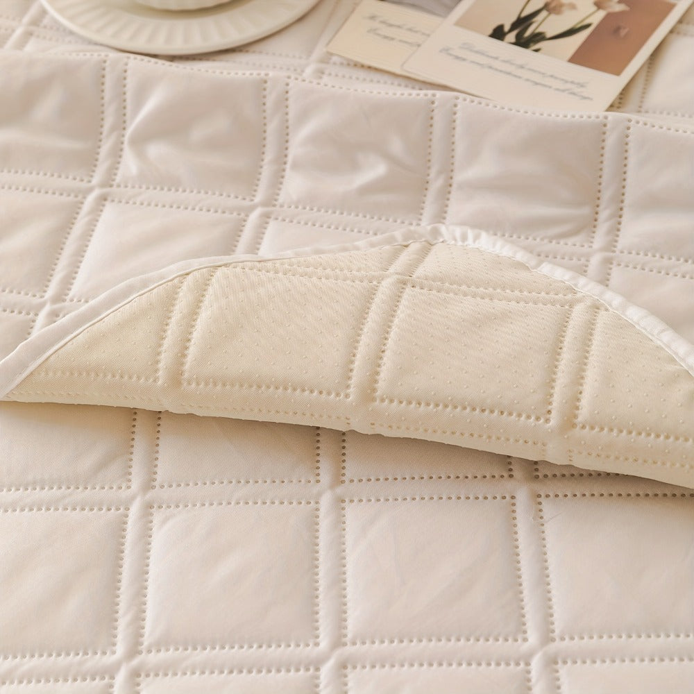 Sofa Cover Three-Piece Soundwave Embossed Set with Sofa Panel, Two Armrest Covers and Backing Mat