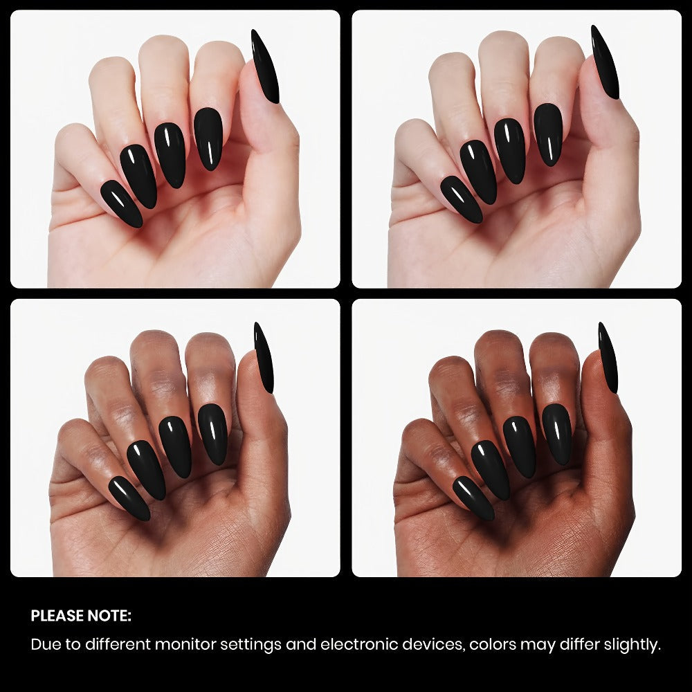Gel Nail Polish in 16ml Deep Black for Solid Color, Stamping, French Tips and Chrome Base for Nail Art