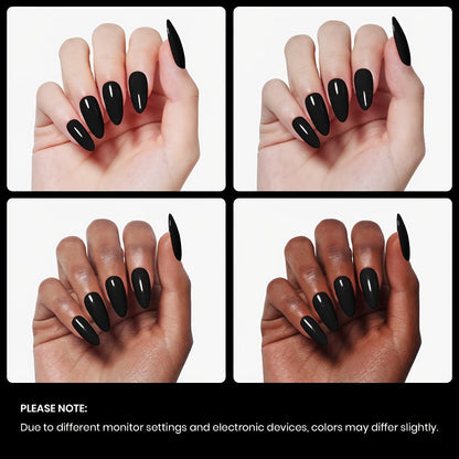 Gel Nail Polish in 16ml Deep Black for Solid Color, Stamping, French Tips and Chrome Base for Nail Art
