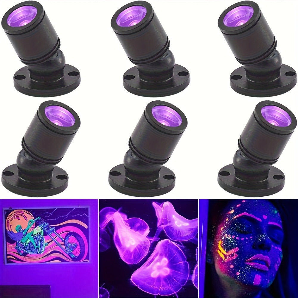 LED UV Blacklight USB Powered Mini Spotlight, Glow Party, Tapestry & UV Reactive Decoration with On/Off Switch