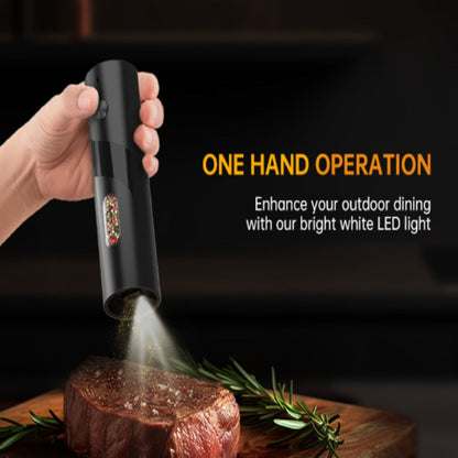 Electric Salt and Pepper Grinder Set with LED Light & Gravity Sensor, USB Rechargeable, Top-Fill