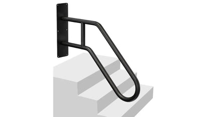 Stair Handrail Outdoor Anti-Slip Wall Mounted for 1-3 Steps, U-Shaped Carbon Steel Grab Bar for Porch