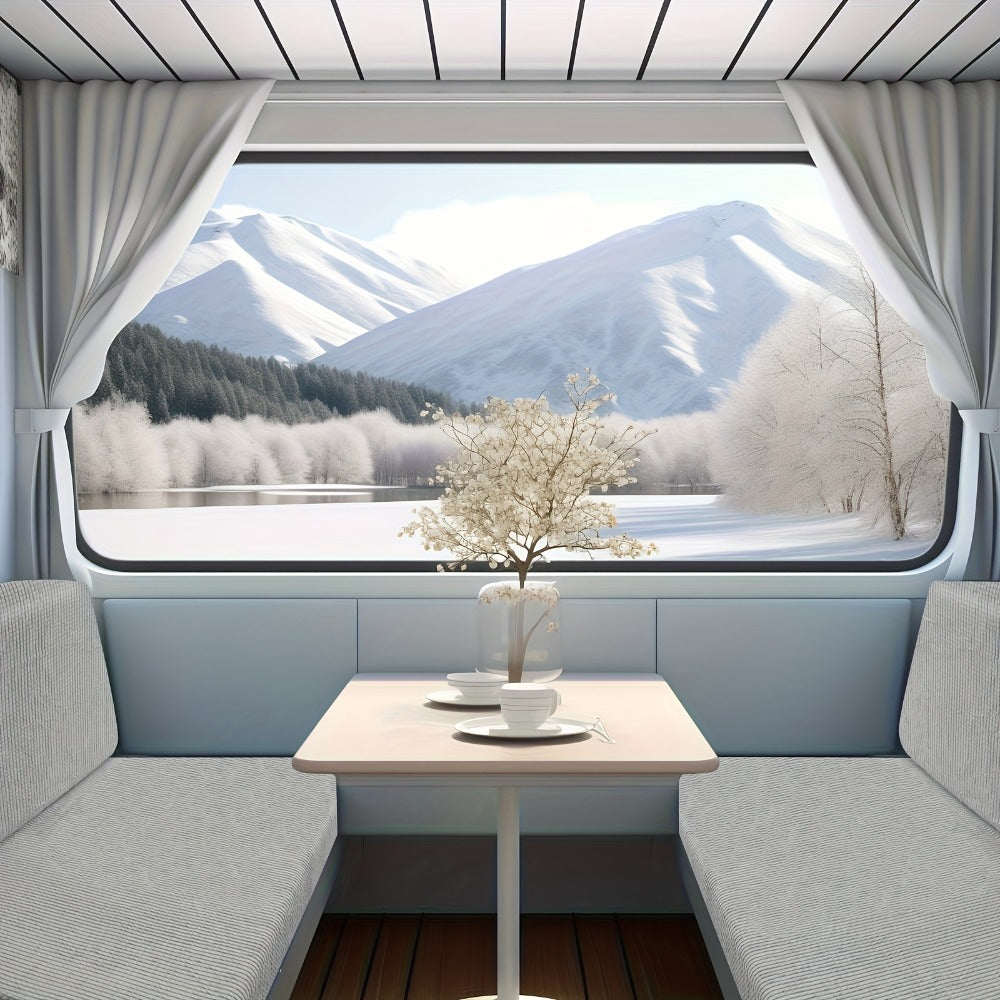 RV Dinette Cushion Covers 4 Piece Set Stretch Jacquard Slipcovers for Booth Seats Machine Washable Anti-Pet Hair Dustproof RV Camper Van