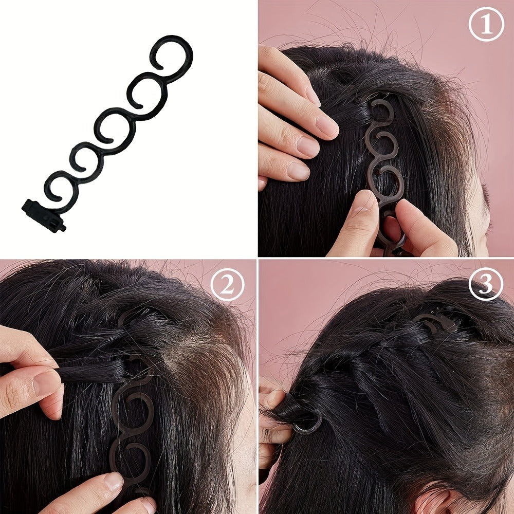 51-Piece Hair Styling Tool Set Braiding Kit with Clips Donut Bun Maker Hair Pins Curlers Braid Accessories for Women Bridal Wedding Updo