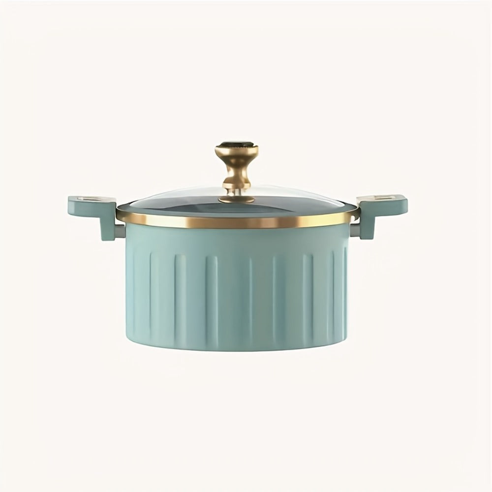 2.64-Gallon Enameled Cast Iron Dutch Oven with Side-Locking Lid Hardware and Blue or White Finish