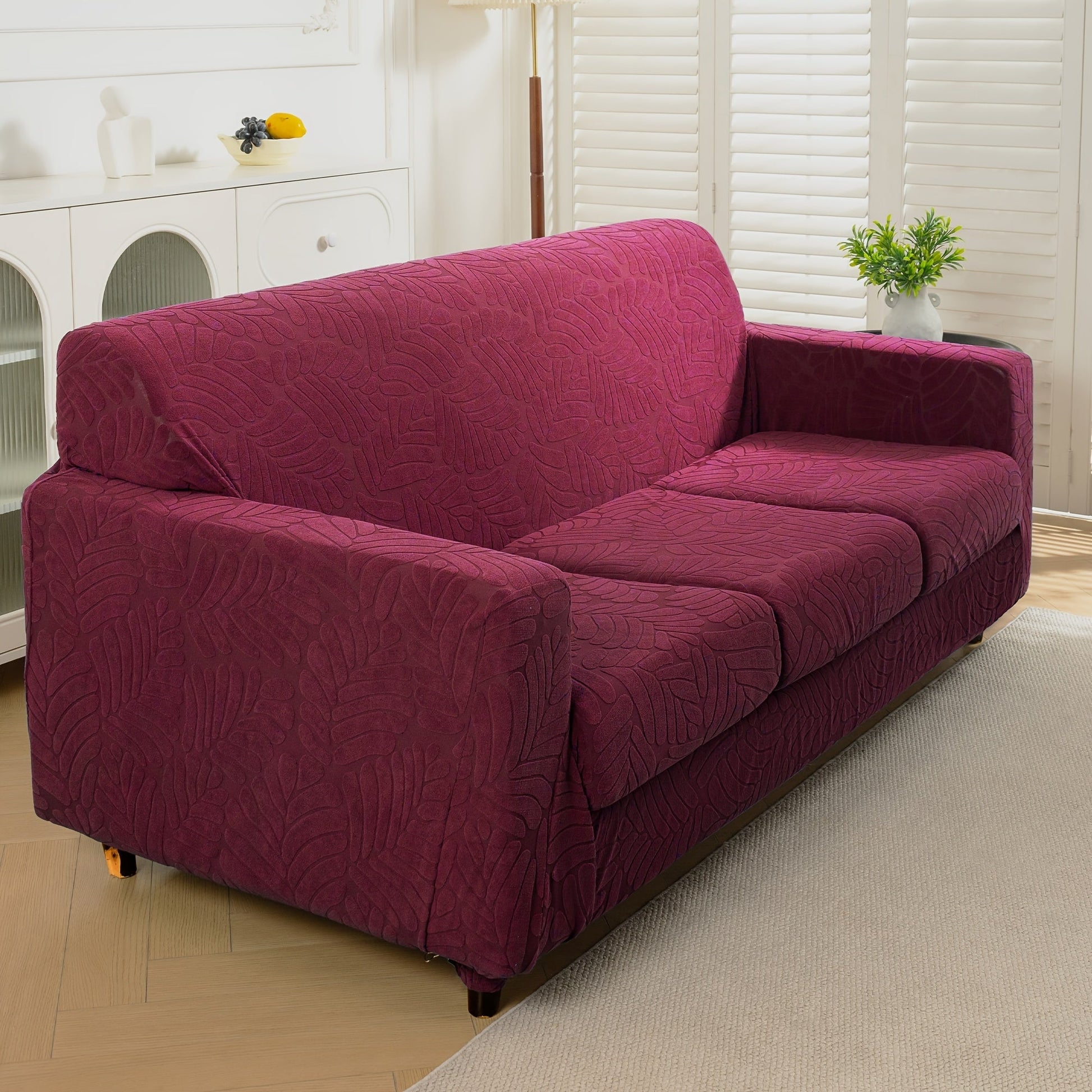 Outdoor Cushion Cover shown in the Red, 1 sofa cover + 3 seat cushions option