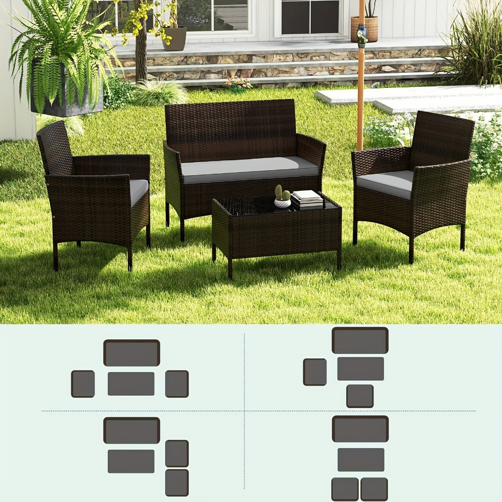 8-Piece Wicker Outdoor Patio Furniture Set with Two Chairs Included detail image - detail view 12