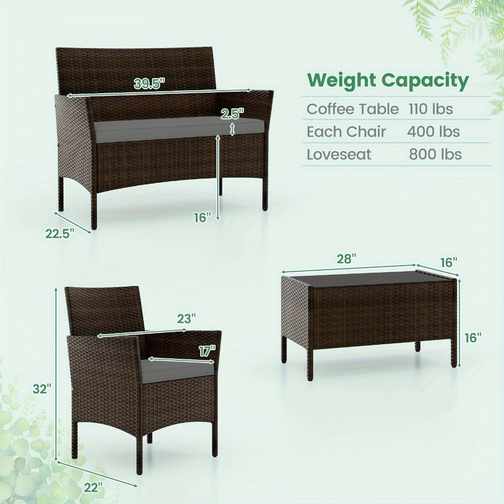 8-Piece Wicker Outdoor Patio Furniture Set with Two Chairs Included detail image - detail view 14