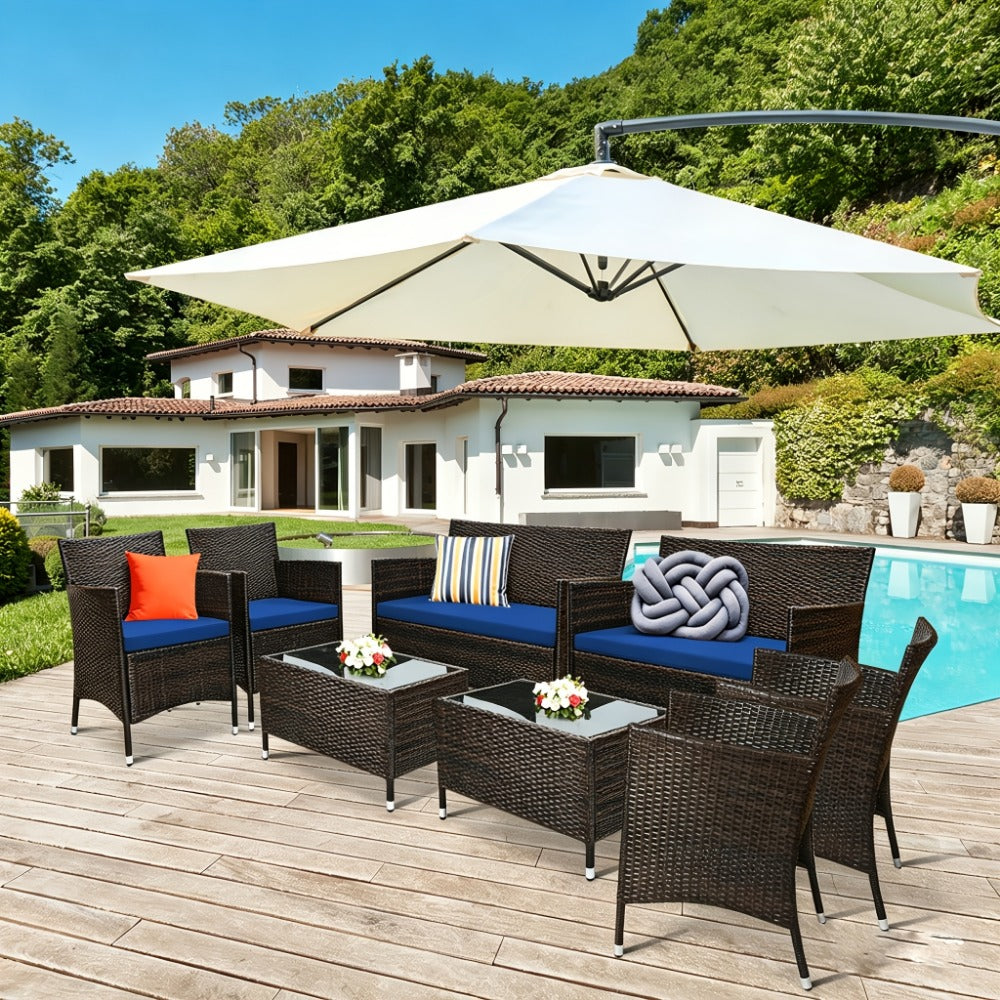 8-Piece Wicker Outdoor Patio Furniture Set with Two Chairs Included detail image - detail view 18