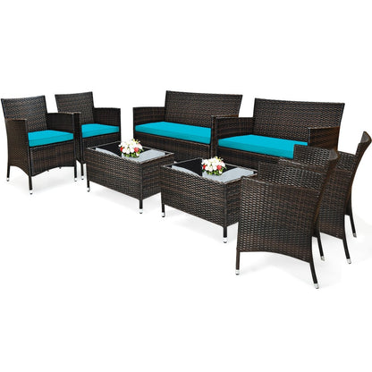 8-Piece Wicker Outdoor Patio Furniture Set with Two Chairs Included detail image - detail view 20
