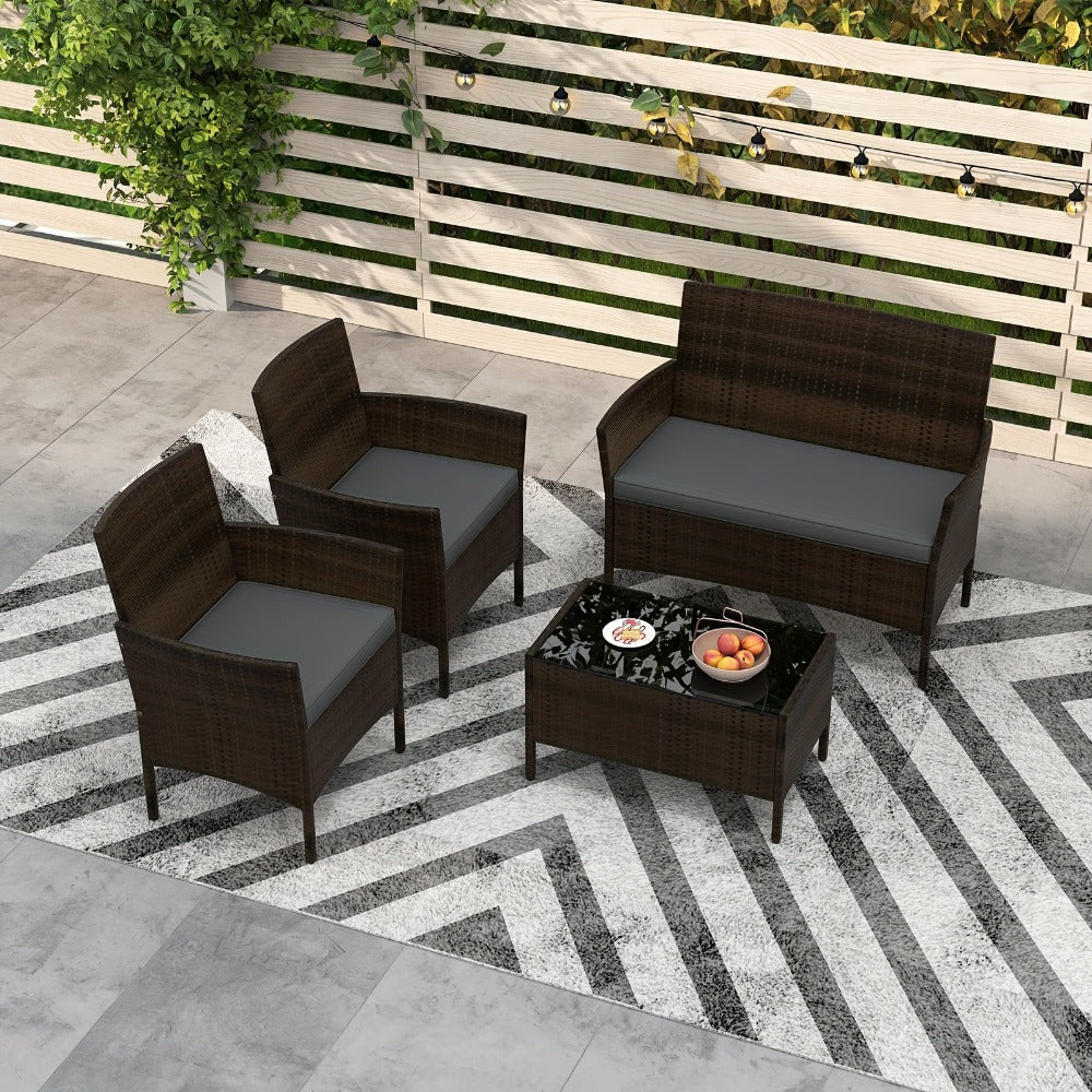 8-Piece Wicker Outdoor Patio Furniture Set with Two Chairs Included detail image - detail view 4