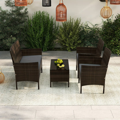 8-Piece Wicker Outdoor Patio Furniture Set with Two Chairs Included detail image - detail view 6