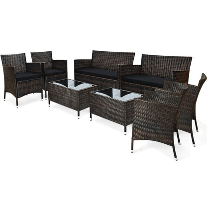 8-Piece Wicker Outdoor Patio Furniture Set with Two Chairs Included detail image - detail view 7