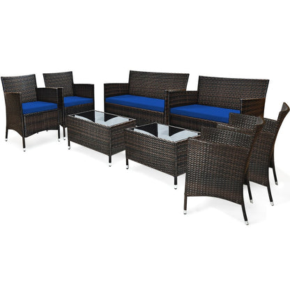 8-Piece Wicker Outdoor Patio Furniture Set with Two Chairs Included detail image - detail view 9