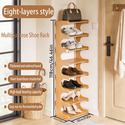 8-Tier Freestanding Shoe Rack with Tool-Free Assembly, Closet Shoe Shelf detail image - detail view 3