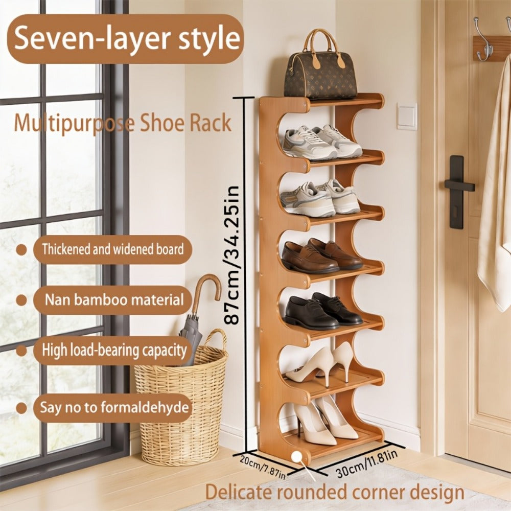 8-Tier Freestanding Shoe Rack with Tool-Free Assembly, Closet Shoe Shelf detail image - detail view 6