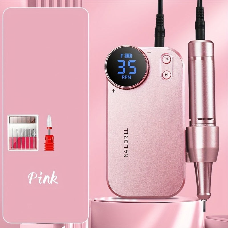 Electric Nail Polisher & Buffer Rechargeable High Power, Professional Manicure Pedicure Machine for Nail