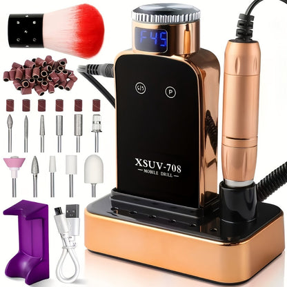 45000RPM Cordless Nail Drill Machine, Rechargeable Professional Electric Efile for Acrylic & Gel Nails