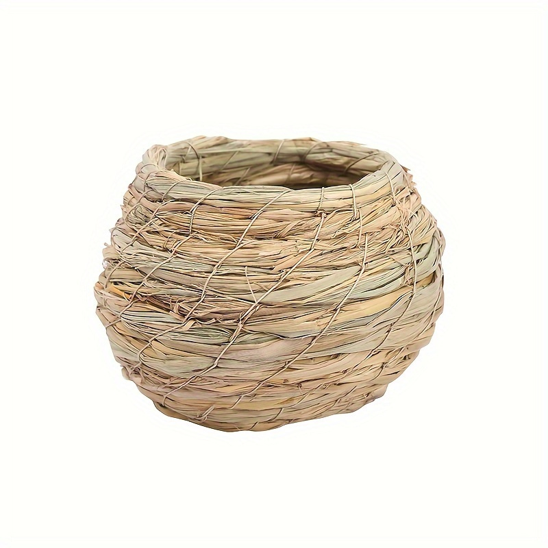 Bird Nest Handwoven Straw Soft Lining Chicks Small Pets Indoor Outdoor