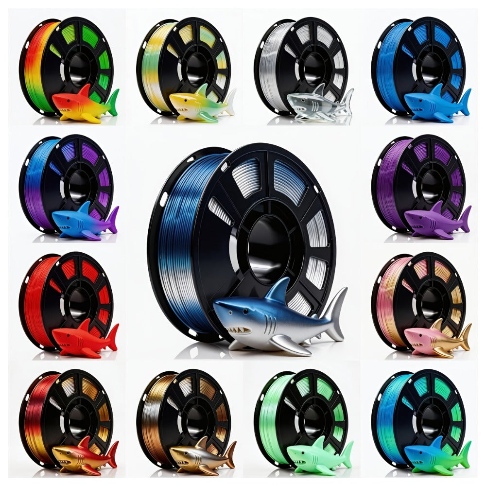Rainbow PLA Filament 1.75mm Single Dual Triple Color Vacuum Packed, Neatly Wound High Precision ±0.02mm Smooth Printing