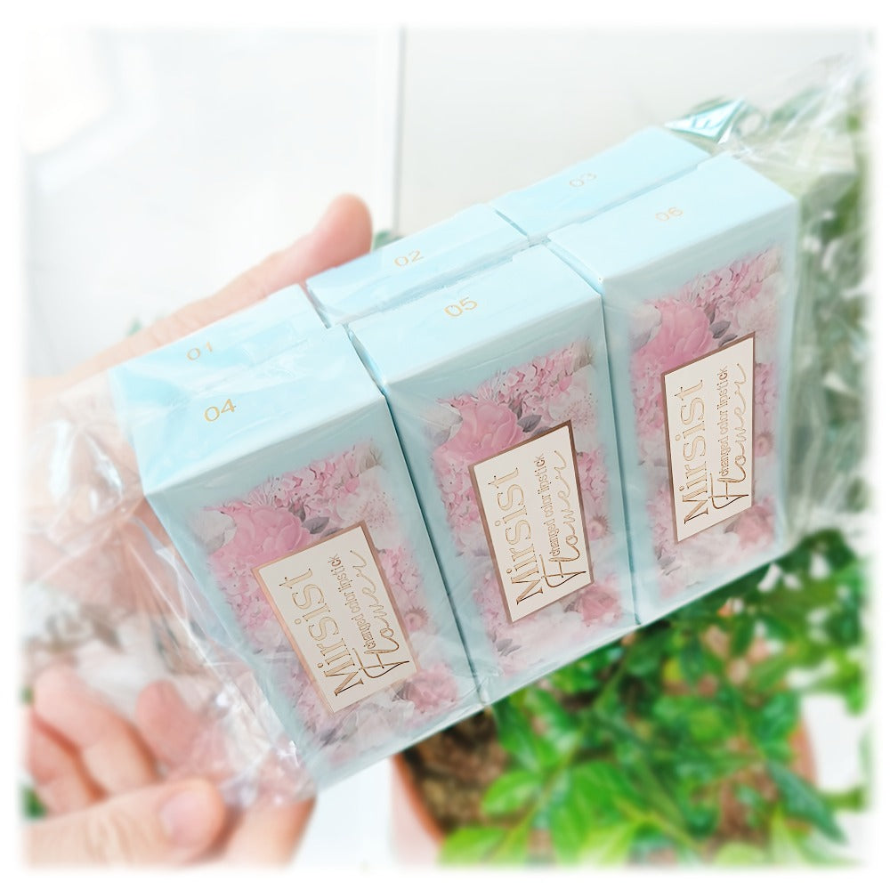 Flower Shaped pH Lip Balm Set 6pcs Individually Wrapped – Color Changing Transparent to Pink Tint, 6 Flavors Deep Moisturizing