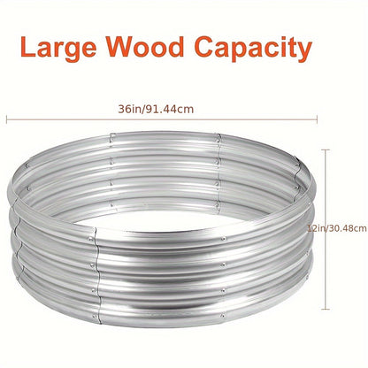 Galvanized Steel Fire Pit Ring Liner for Above Ground Wood Burning, Metal Firepit Insert for Backyard Camping Beach Park Outdoor Patio