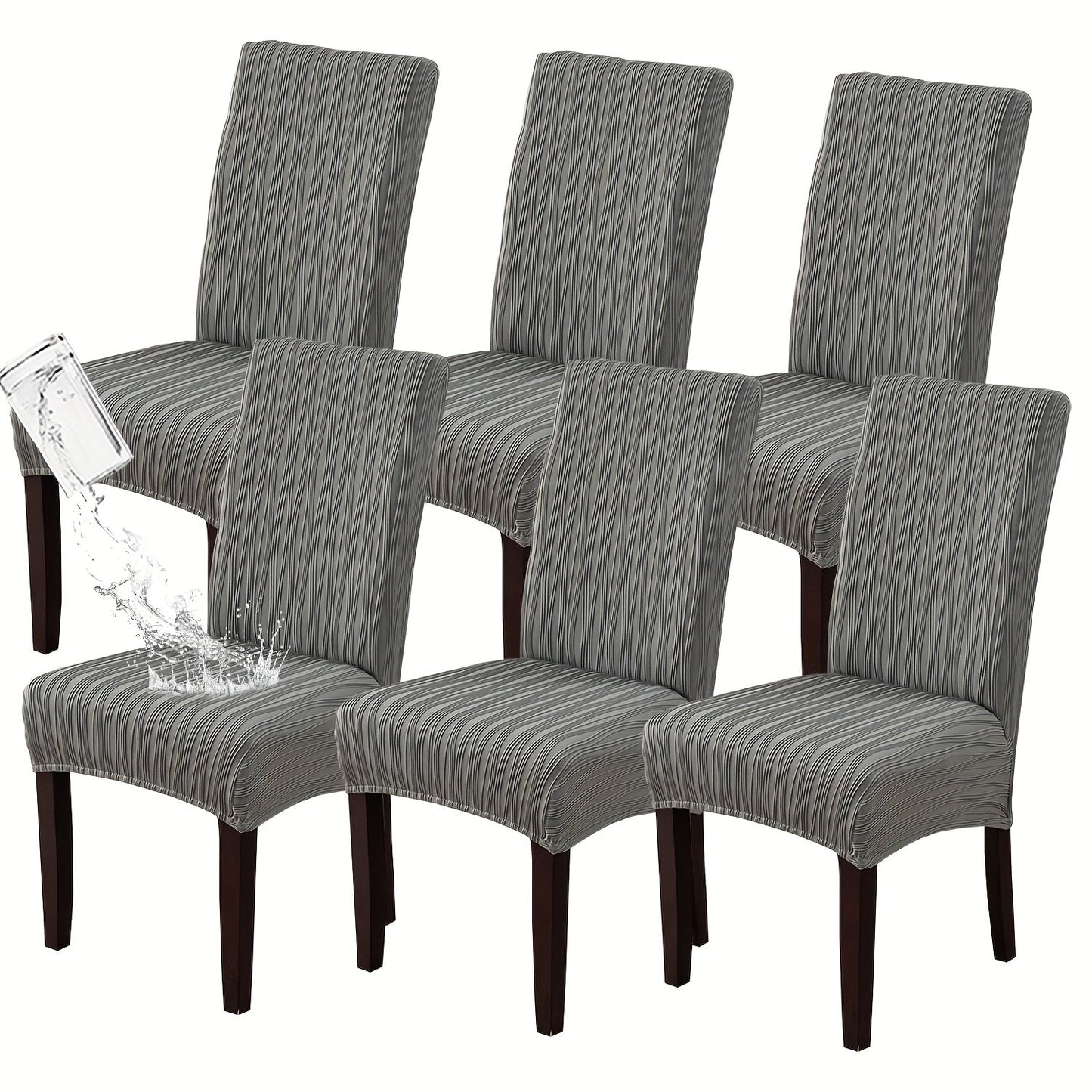 Dining Chair Covers Stretch Slipcovers Set of 4 or 6, Stain Resistant Removable Chair Protector for Home Kitchen Restaurant Wedding