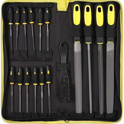 Rasp File Set Premium T12 Forged Alloy Steel – 14/16/17pcs Wood Rasp Set with Flat, Triangular, Semi-Circular & Round Rasps