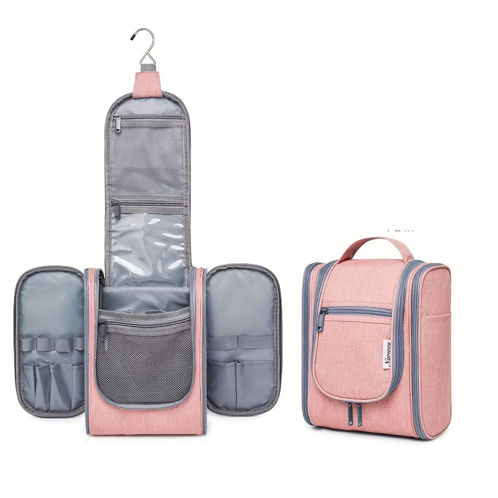 Toiletry Bag Hanging Large-Capacity Makeup Organizer with Hook, Multiple Compartments and 16 Print Options
