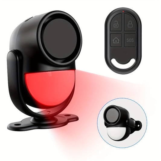 125dB Wireless Motion Sensor Alarm with Siren Light & Remote Control, Indoor Infrared Security Motion Detector for Home