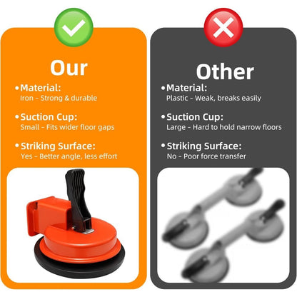 Floor Gap Tool Reinforced Iron Suction Cup Pull System for Laminate Vinyl Composite for Entryways, Bedrooms and Living Spaces