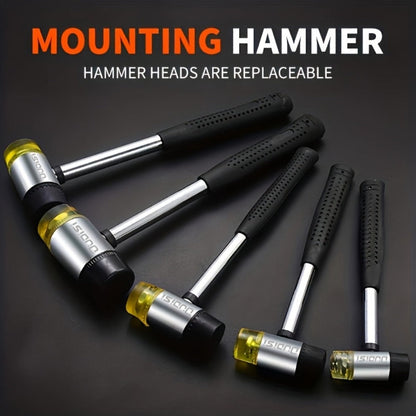Double-Head Rubber Mallet – Plastic Installation Hammer with Rubber Handle, Rebound-Proof Soft Mallet for Floor Installation, Tile, Jewelry