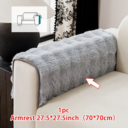 Sofa Cover Thick Faux Rabbit Plush Panels with Backing Detail for Seat, Armrest, Backrest or Pillowcase