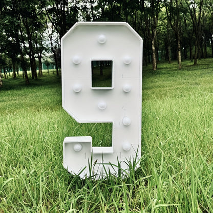 Party Decorations Three-Foot Freestanding Number Sign with Warm White LED Lights and Digits 0–9
