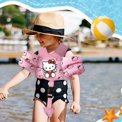 Toddler Swim Float Vest with Adjustable Straps – Sanrio Hello Kitty Pattern Kids Floating Jacket for Beginners Ages 1-9