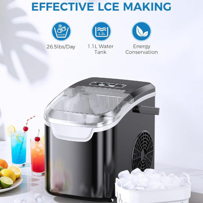 Ice Maker Machine – Nugget Ice & Bullet Ice Countertop, 26-35 Lbs Daily, One-Button Operation, Self-Cleaning