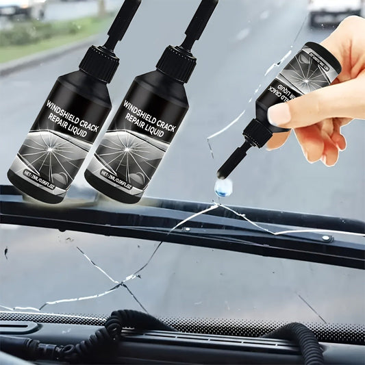 Windshield Repair Kit Nano UV Resin 15-Minute Fix for Bullseye Star Spider Cracks Scratches – DIY Car Glass Crack Repair Fluid with Suction