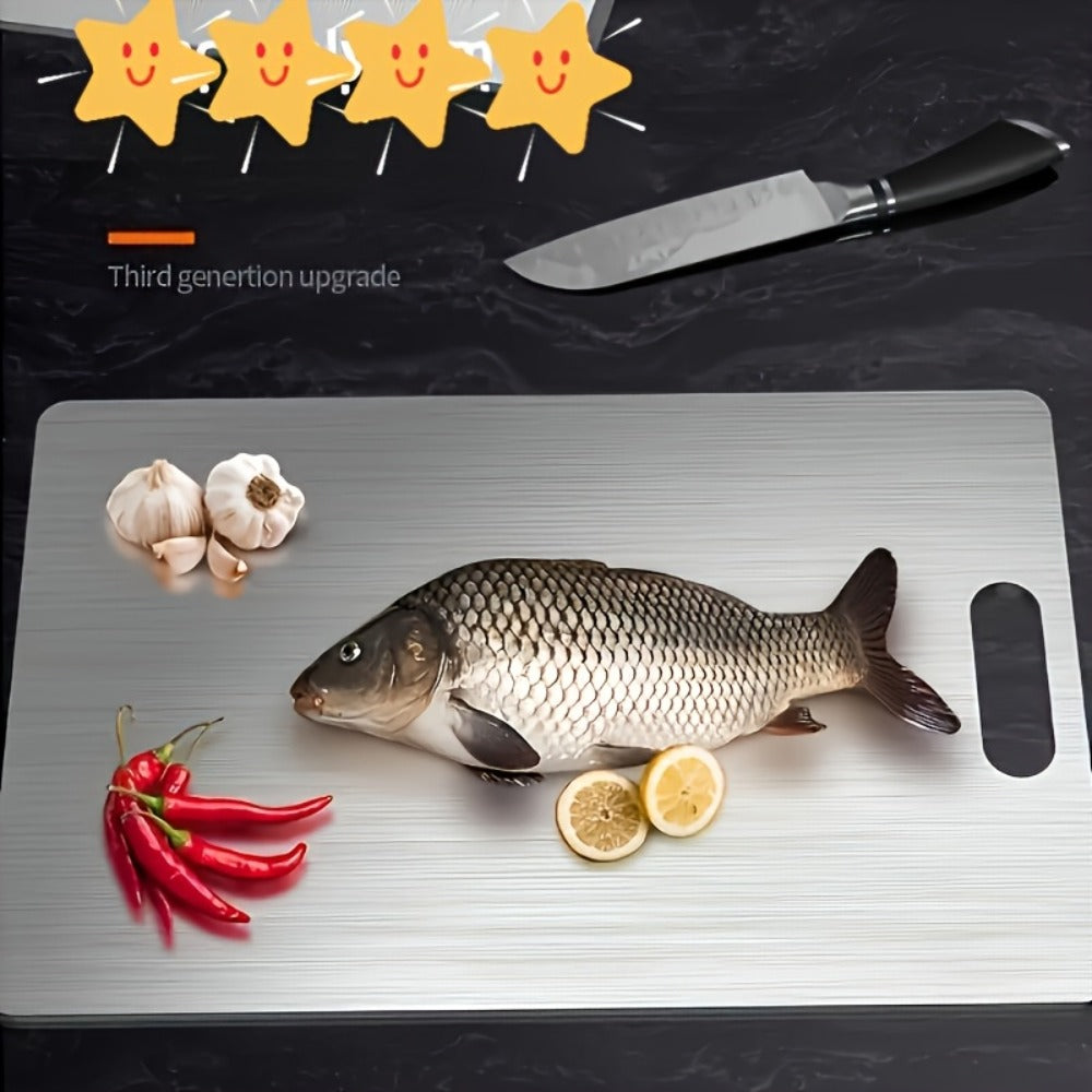 Stainless Steel Cutting Board Set of 3, Durable Kitchen Cutting Boards, & Easy to Clean, Space-Saving Nested Design for Meat