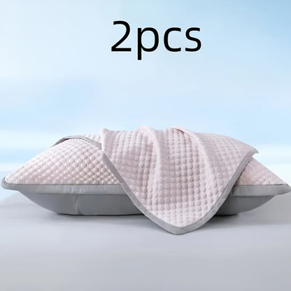 Cooling Pillow Cases 2-Pack 3D Ice Bean Texture, Polyester Pillowcases for Summer, Cool Sleep Bedroom Pillow Covers