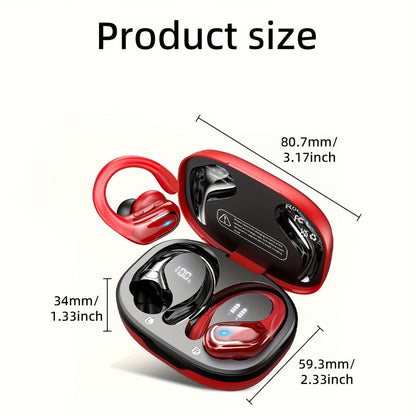 LIFEBEE Earhook Wireless Earbuds Dual LED Display ENC Noise Canceling Pure Bass for Bedside Audio, Alarms and Room Entertainment