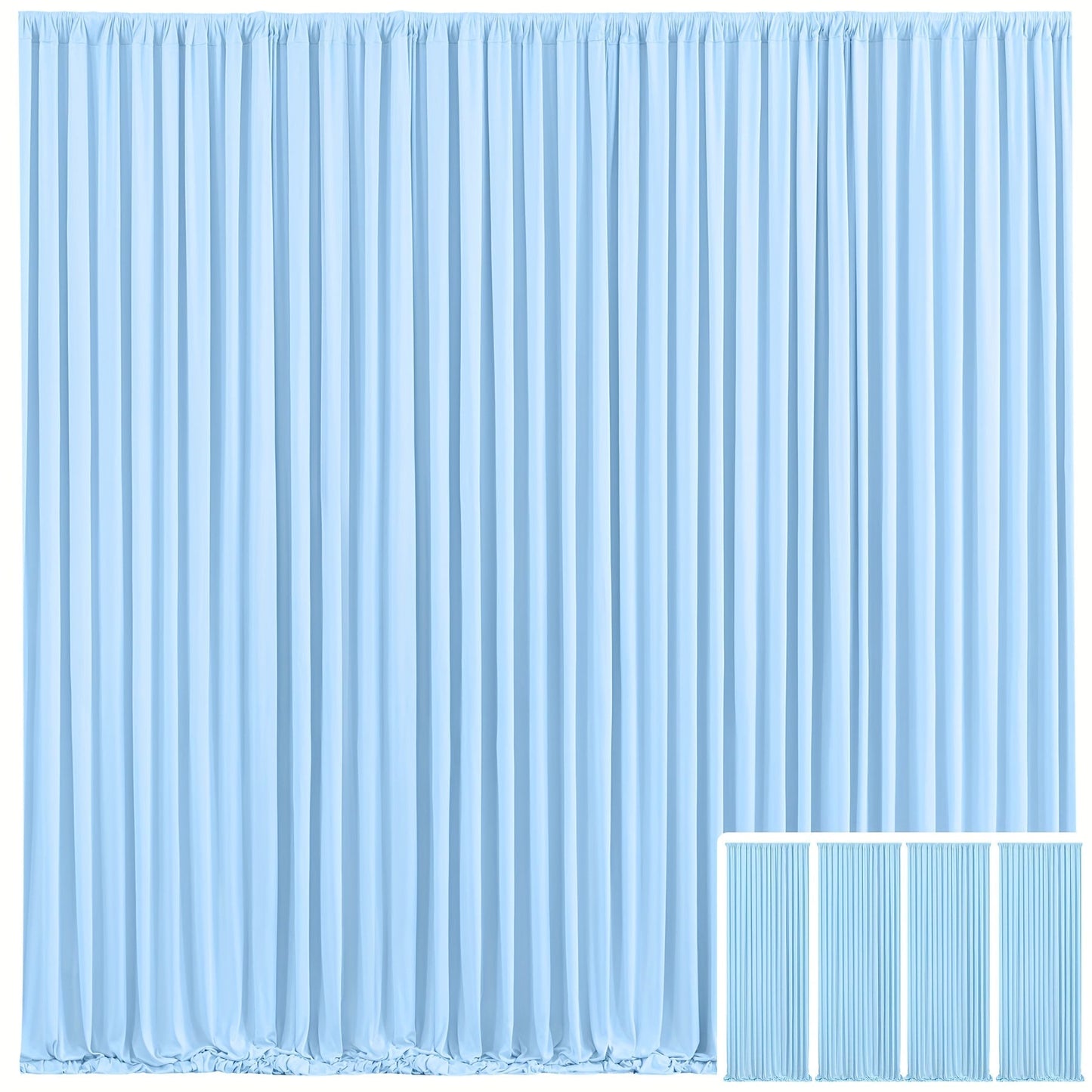 Backdrop Curtains 4 Pack 59x118 Inch, Wrinkle-Resistant Non-Transparent Party Decoration Fabric with Pole Pocket