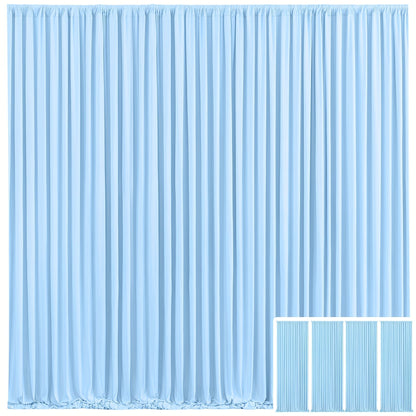 Backdrop Curtains 4 Pack 59x118 Inch, Wrinkle-Resistant Non-Transparent Party Decoration Fabric with Pole Pocket