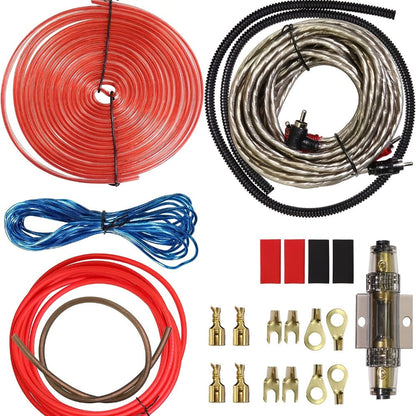 4 Gauge Amp Wiring Kit 2300W – Complete Car Audio Amplifier Install with RCA Cable, Subwoofer Wire, AGU Fuse Holder, Speaker & Remote Wire