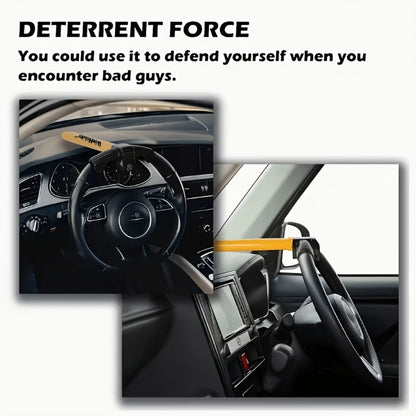 Universal Car Steering Wheel Lock Anti-Theft T-Bar – Heavy-Duty Thick Steel, Cut-Resistant, Computer-Coded Crescent Cylinder