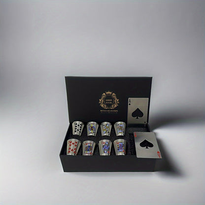 Stainless Steel Cup Set 8 Cups + 2 Bottle Openers, Family Party Outdoor Gift Set Good Luck Year