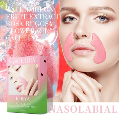 Nasolabial Fold Patches with Watermelon Collagen & Niacinamide, Caffeine Smile Lines Face Patches for Deep &