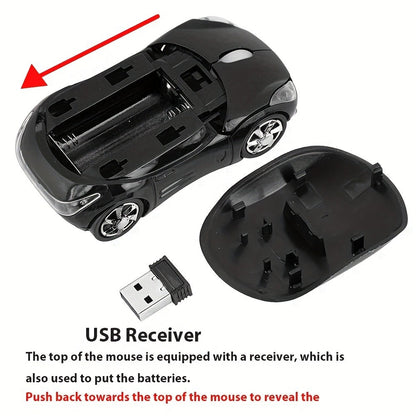 Car Shaped Mouse and Mouse Pad Bundle Set – 2-Piece Creative Novelty Wired USB Optical Mouse + Surprise Color Pad for PC, Laptop