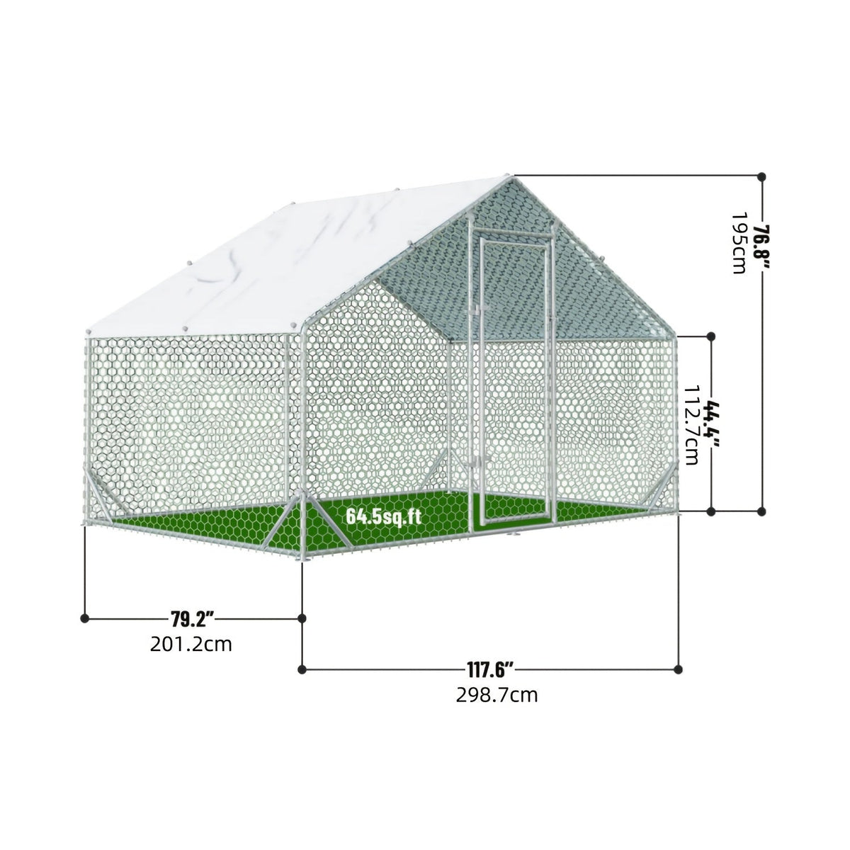 Metal Chicken Run Walk-in Poultry Enclosure with UV Protection - Dome Flat & Spire Roof Styles