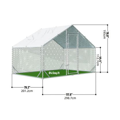 Metal Chicken Run Walk-in Poultry Enclosure with UV Protection - Dome Flat & Spire Roof Styles