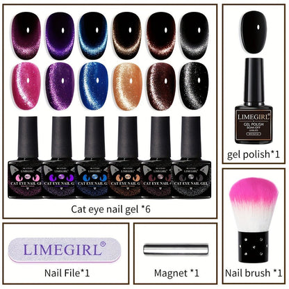 Cat Eye Gel Polish 8ml Holographic Chameleon Flash – Magnetic Sand 3D Color-Shifting Semi-Permanent UV LED Gel Varnish for Salon & Home DIY